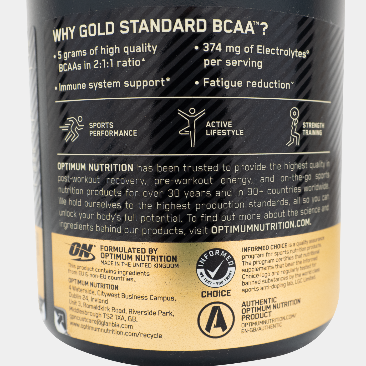 Gold Standard BCAA Train & Sustain 266g, Ravintolisä - full image 3