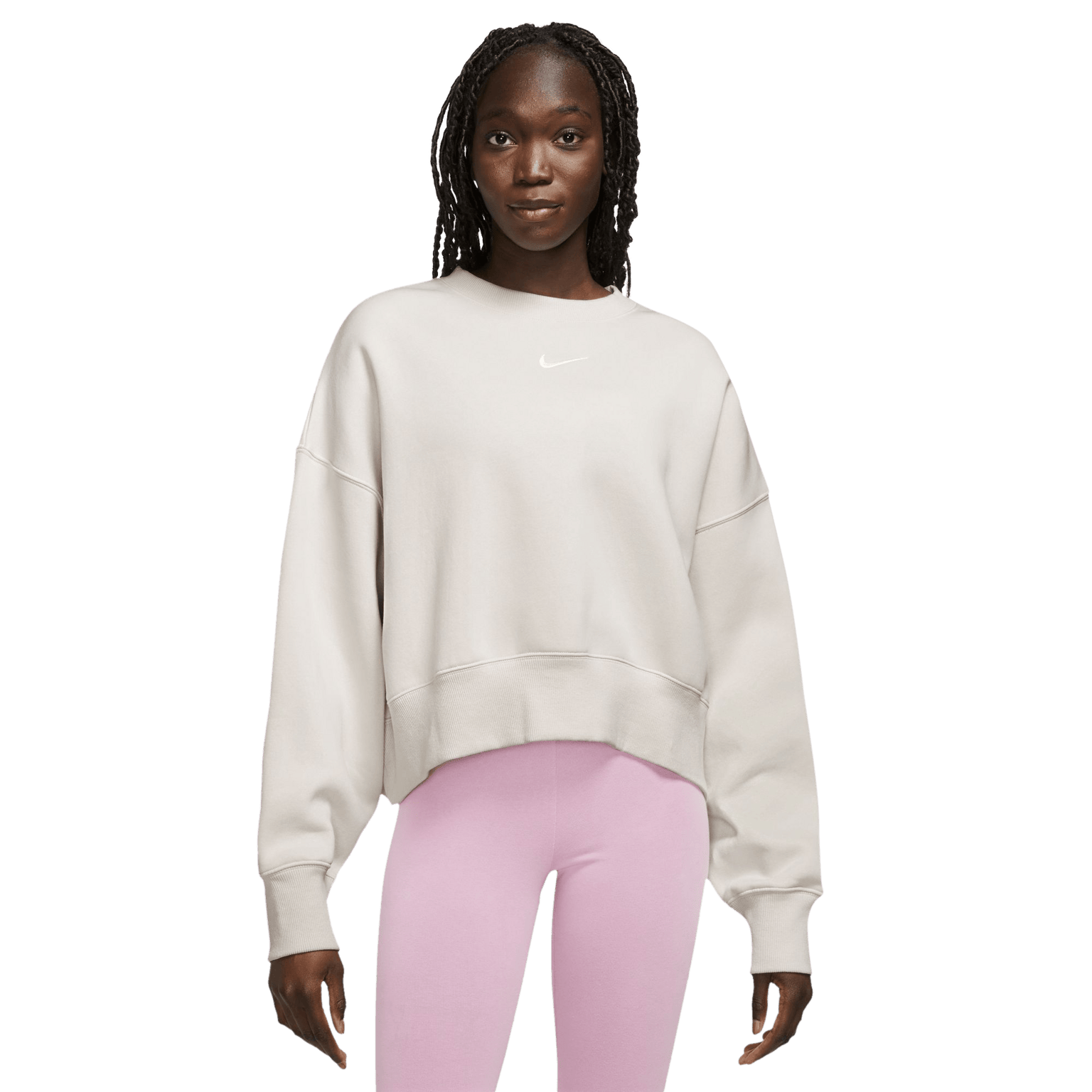 Флисовая женская рубашка большого размера Nike Phoenix с круглым вырезом