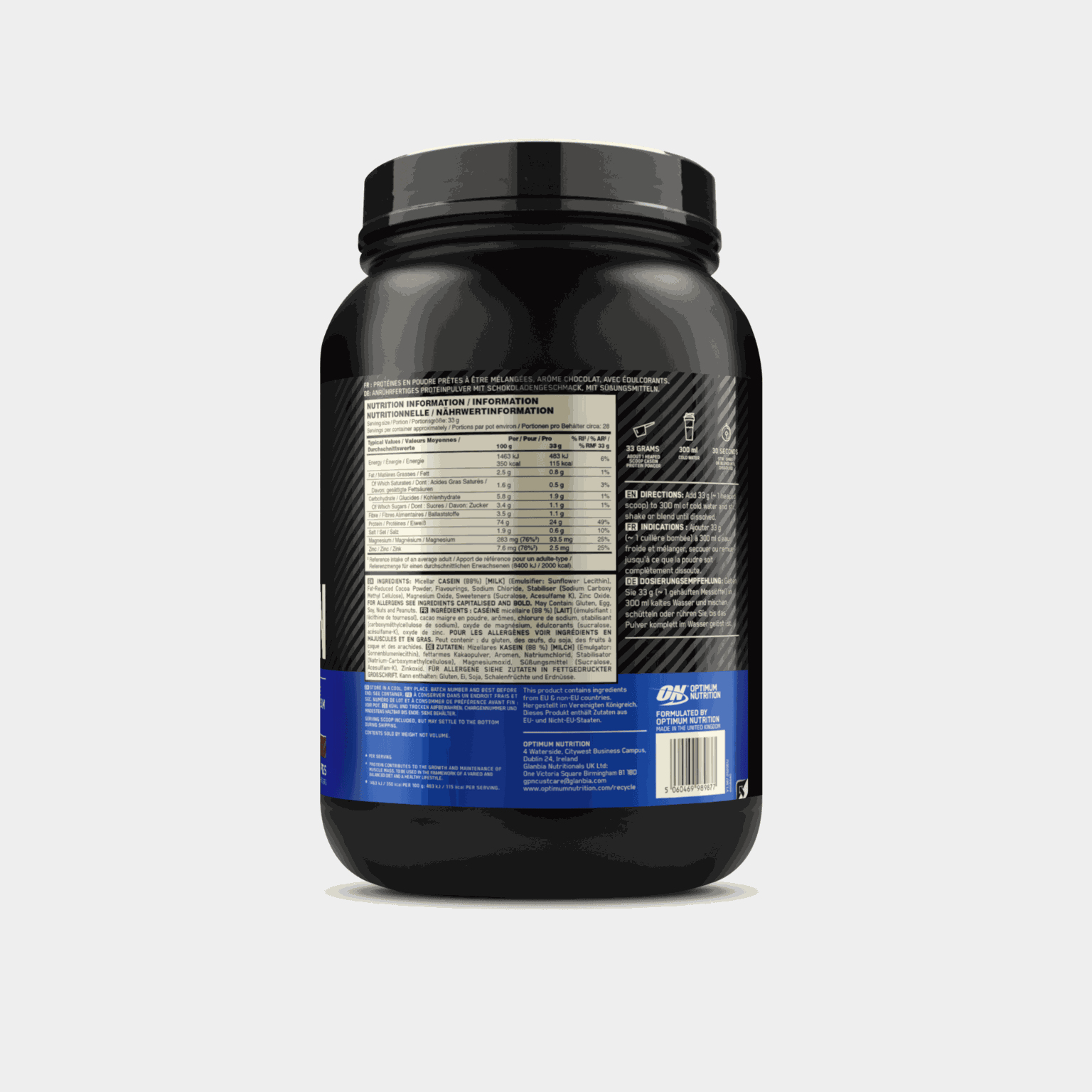 100% Gold Standard Casein Chocolate Supreme, proteiinijauhe - full image 2