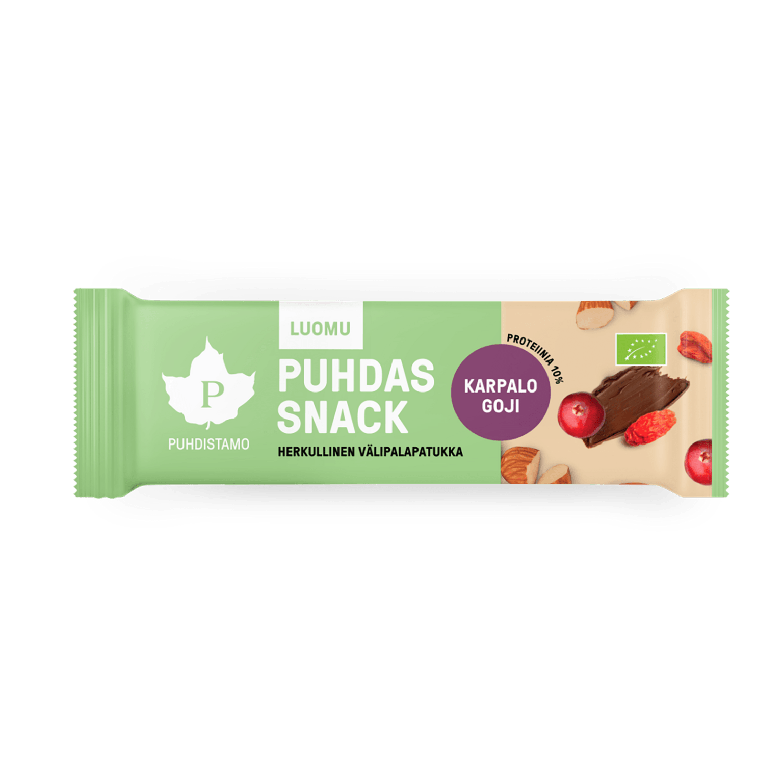 Puhdistamo Puhdas Снек-батончик (Ягодный) Organic 40 г, энергетический батончик