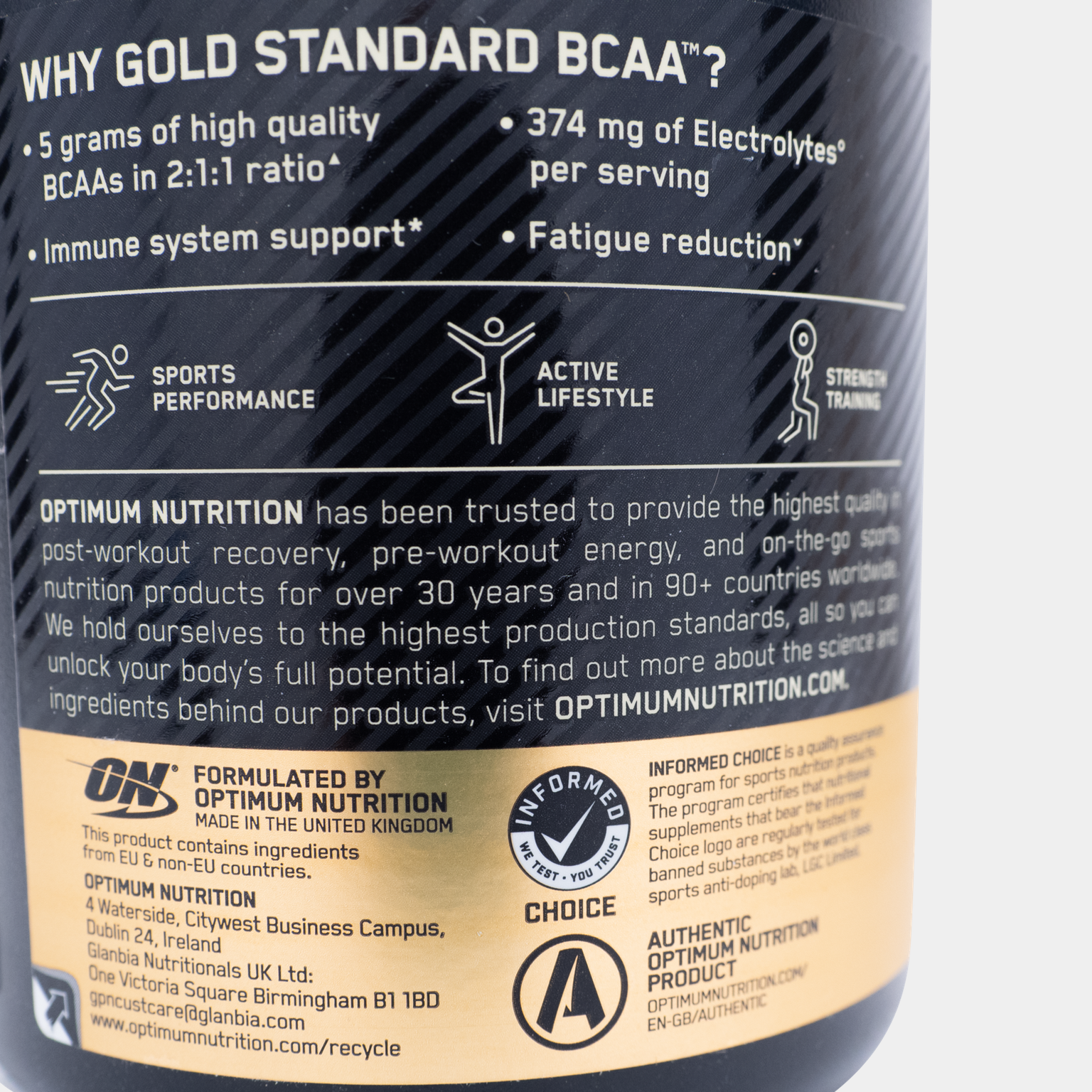 Gold Standard BCAA Train & Sustain 266g, Ravintolisä - full image 4