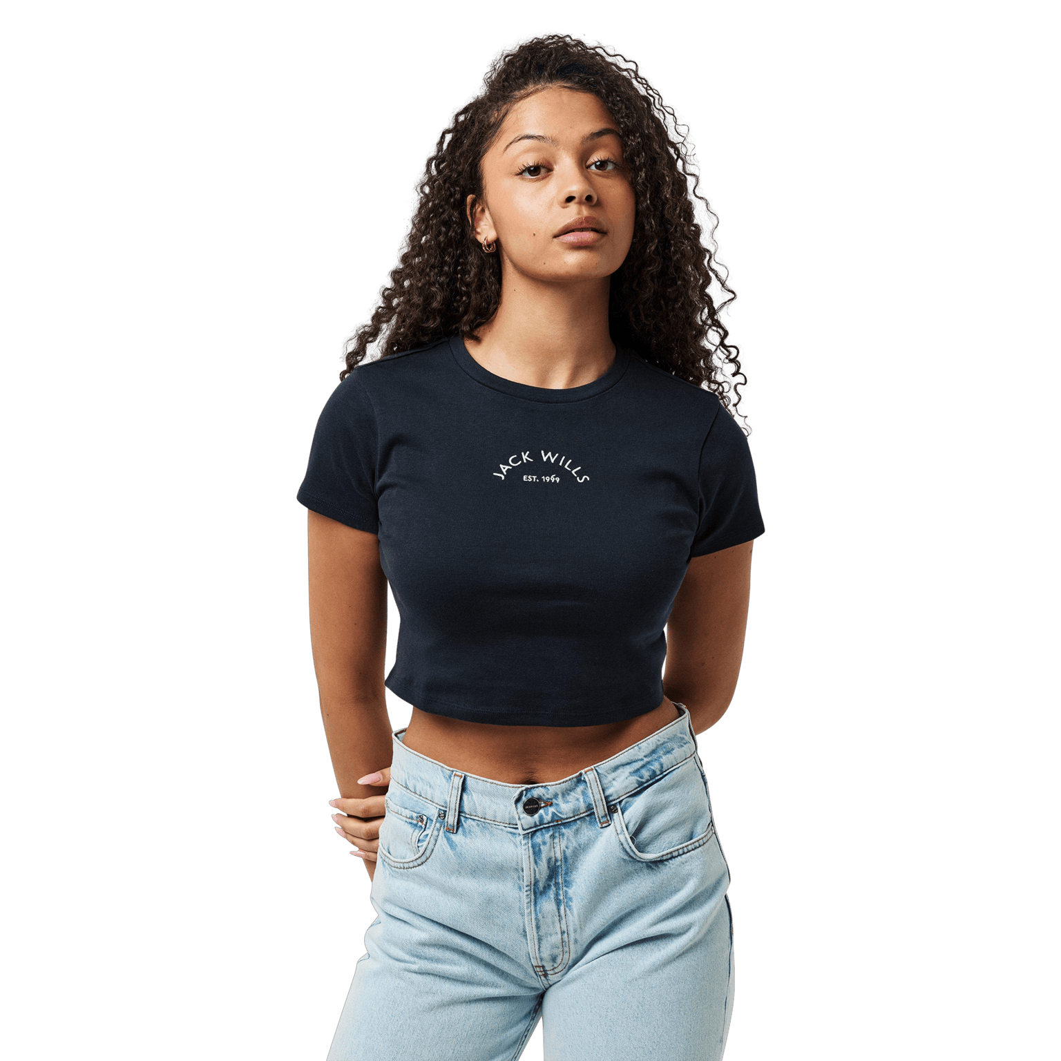 Jack Wills Crop Top Tee, женская короткая футболка