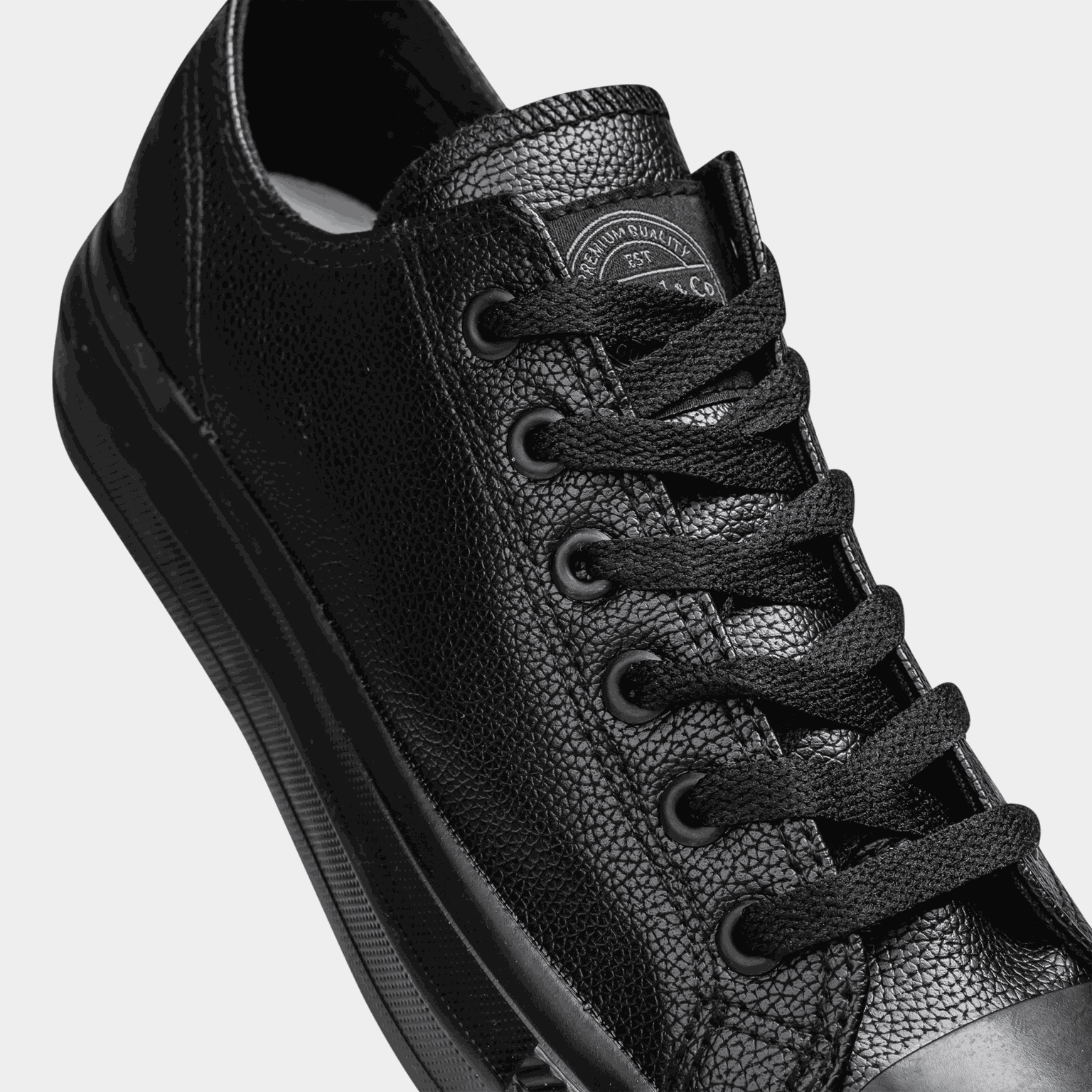 Leather Look Low Trainer, naisten vapaa-ajan kengät - full image 3