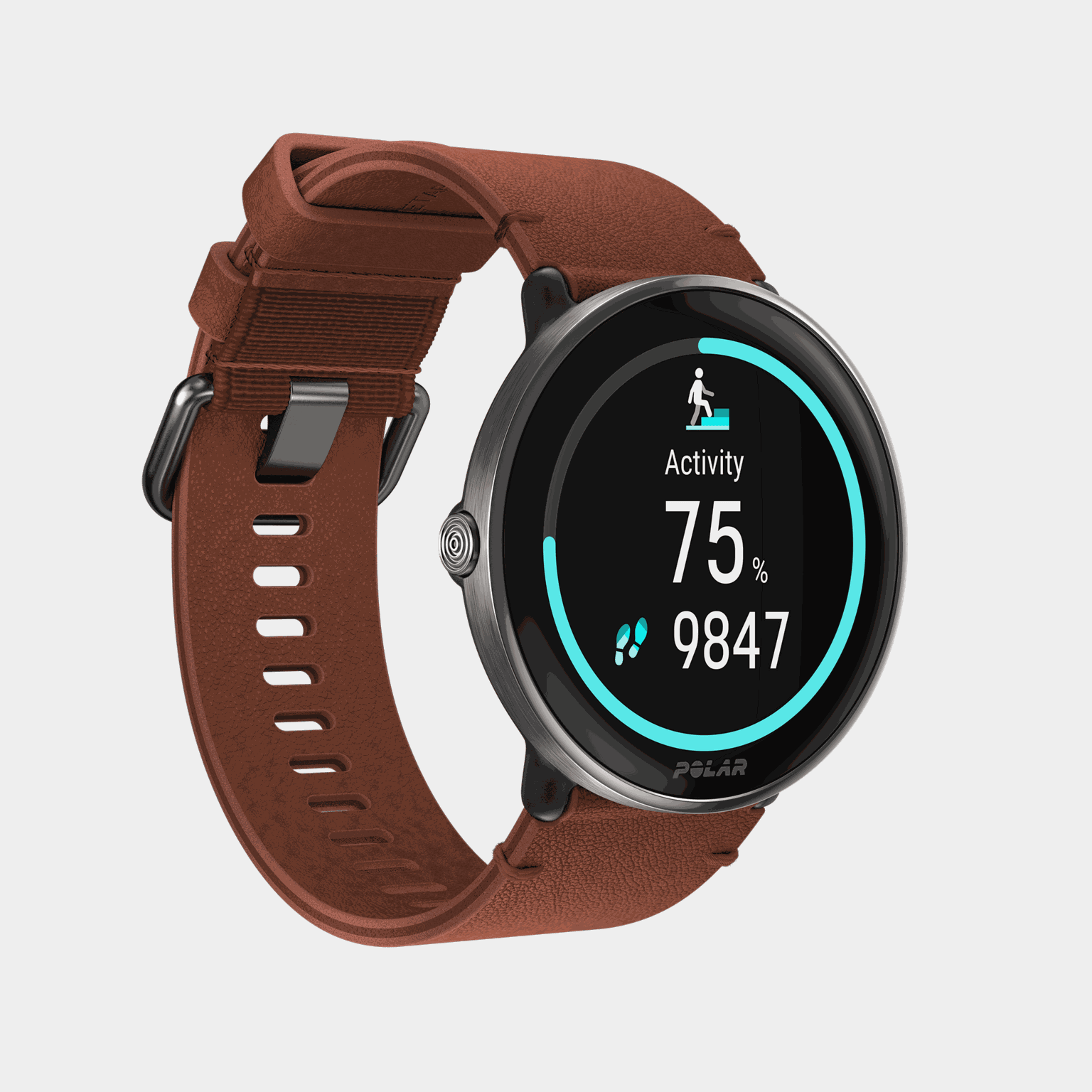 Ignite 3 Titanium/Brown leather strap, älykello - full image 3