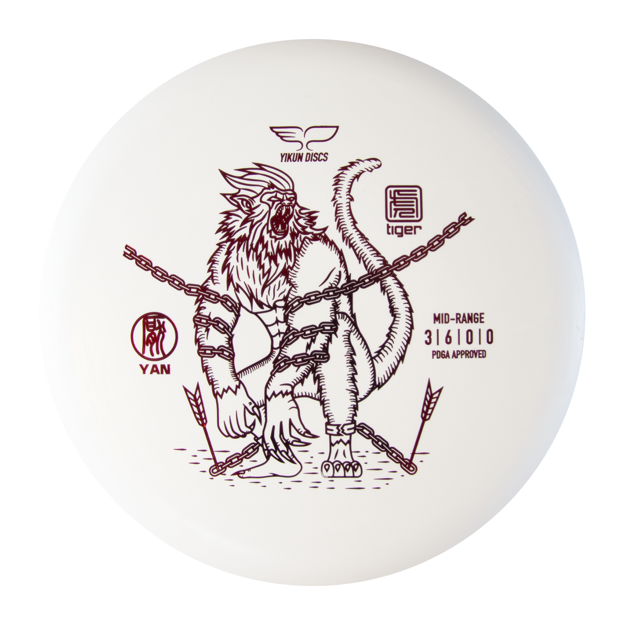 YIKUN Tiger Line Midrange YAN, 165-170 г, фрисби-гольф среднего класса