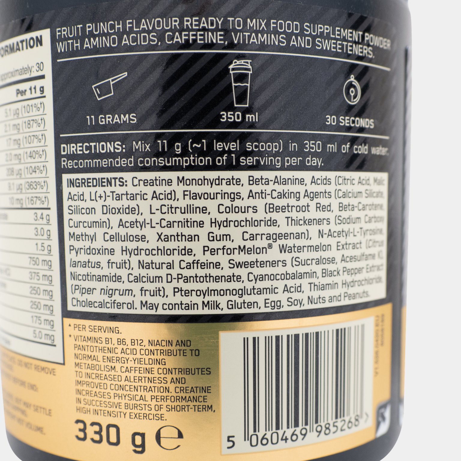 Gold Standard Pre Workout 330 g, latausjuoma - full image 3