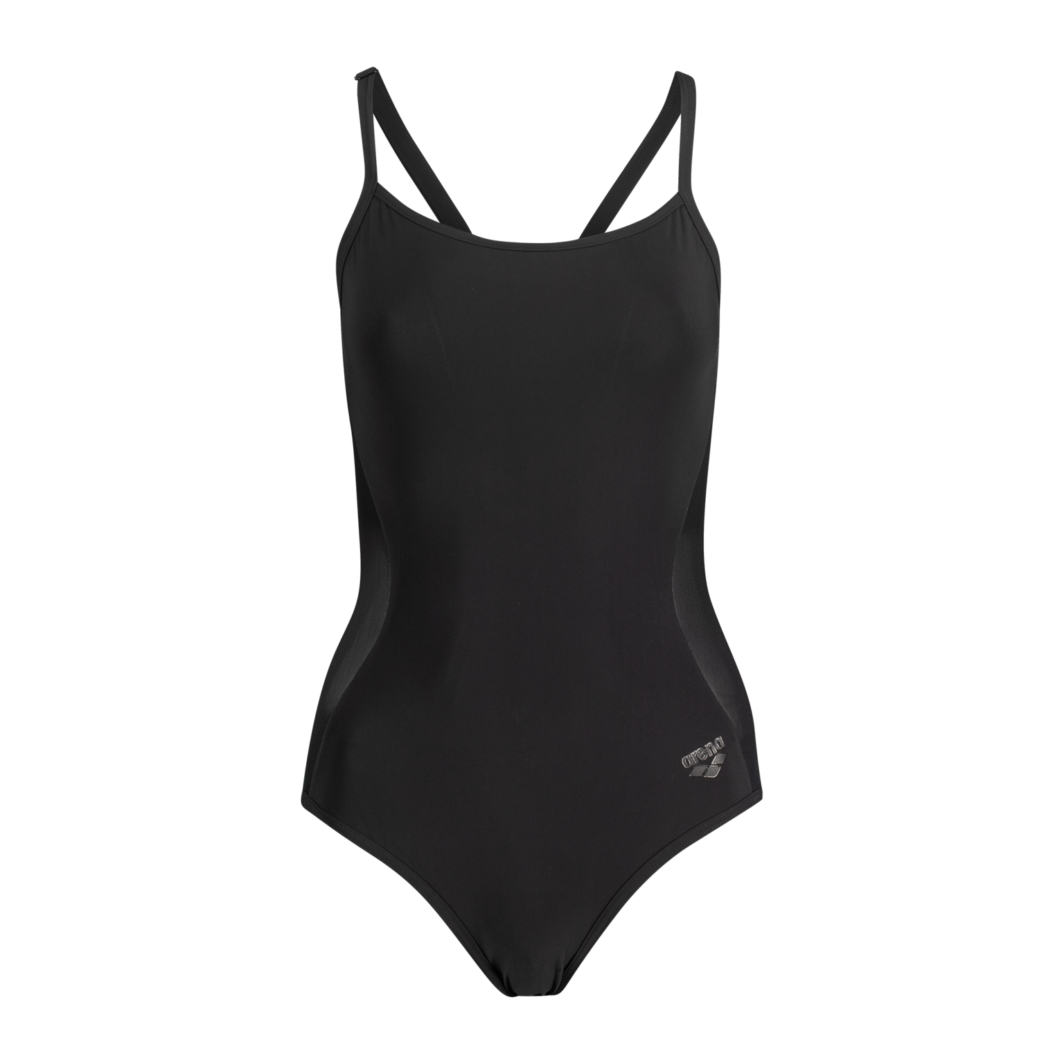 Mesh Panels Swimsuit Closed Back, naisten uimapuku
