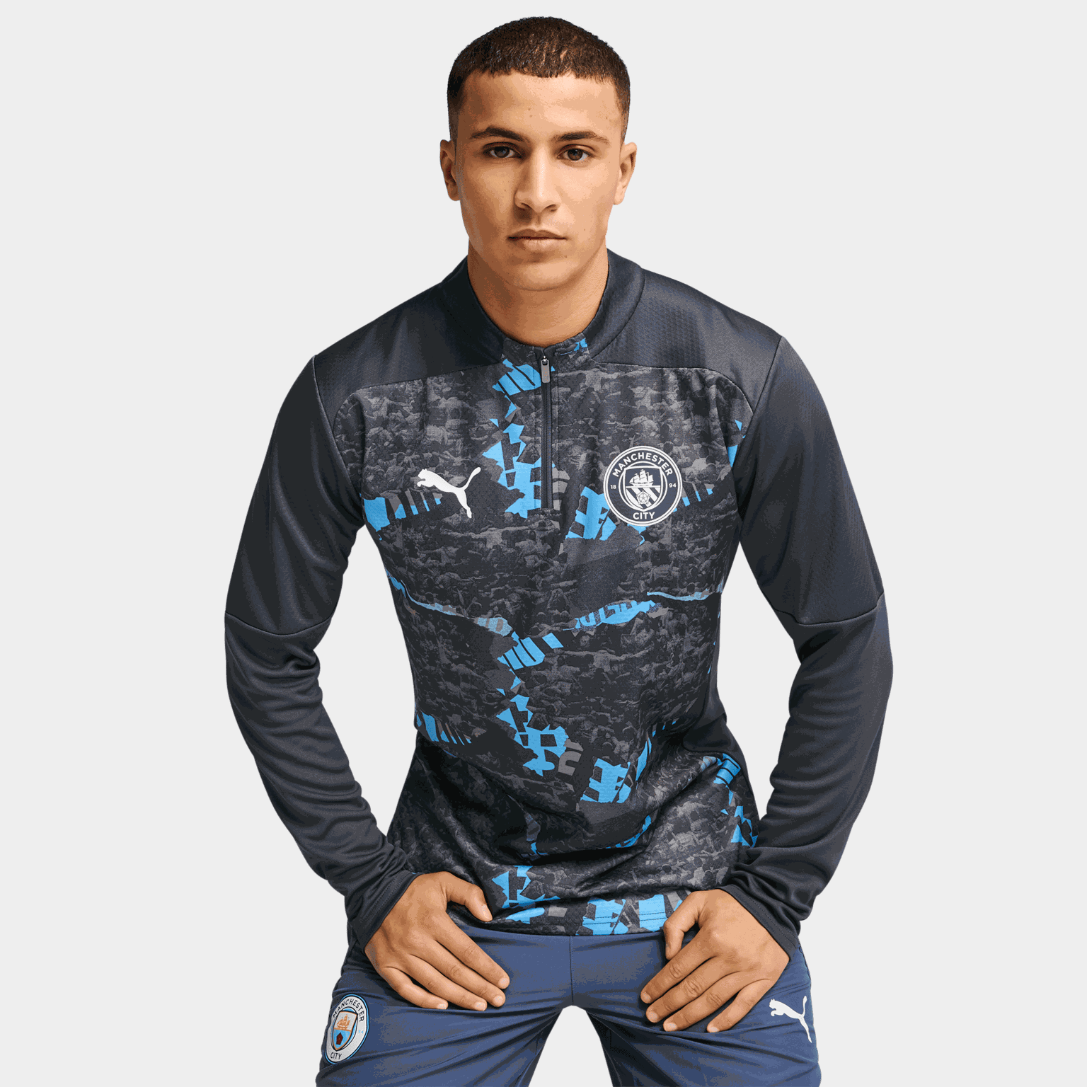 Manchester City Prematch 1/4 Zip Top, miesten jalkapallopaita - full image 1